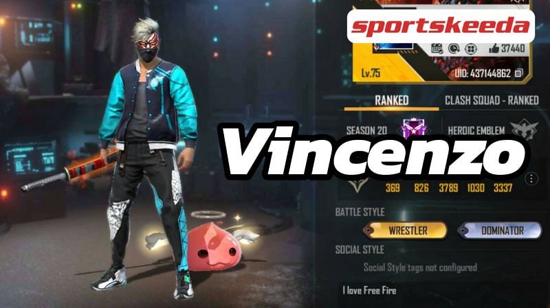 Vincenzo&#039;s Free Fire ID is 437144862