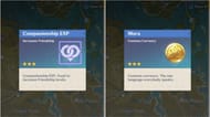 Mora and Companionship EXP in Genshin Impact