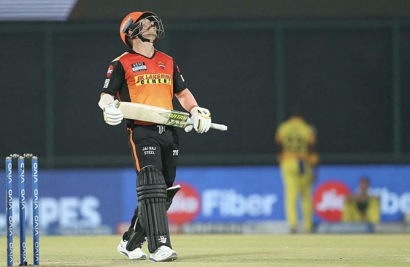 David Warner struggled to a scratchy 57 against CSK on Wednesday (Photo: BCCI)