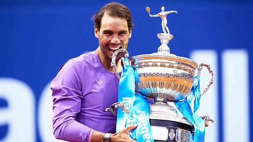 Rafael Nadal with the Barcelona Open trophy