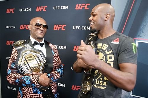 UFC P4P king Jon Jones (right) with the #2 UFC P4P fighter Kamaru Usman.