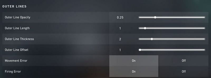 best crosshair valorant settings