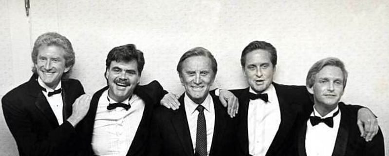 Kirk Douglas, Michael Douglas, Eric Douglas, Joel Douglas, and Peter Douglas (Image via IMDb)