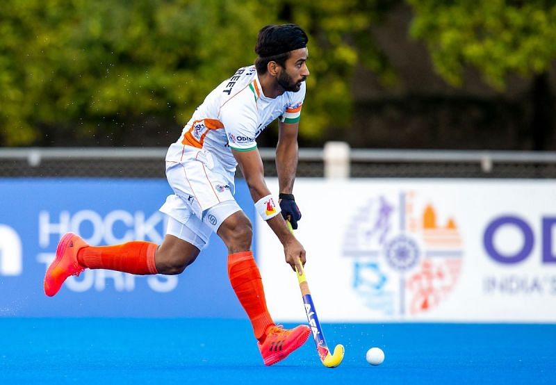 India skipper Manpreet Singh in action against Argentina. (Source: HI)