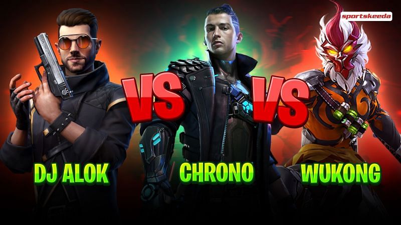 Chrono, Wukong, and DJ Alok are three of the most popular characters in Garena Free Fire