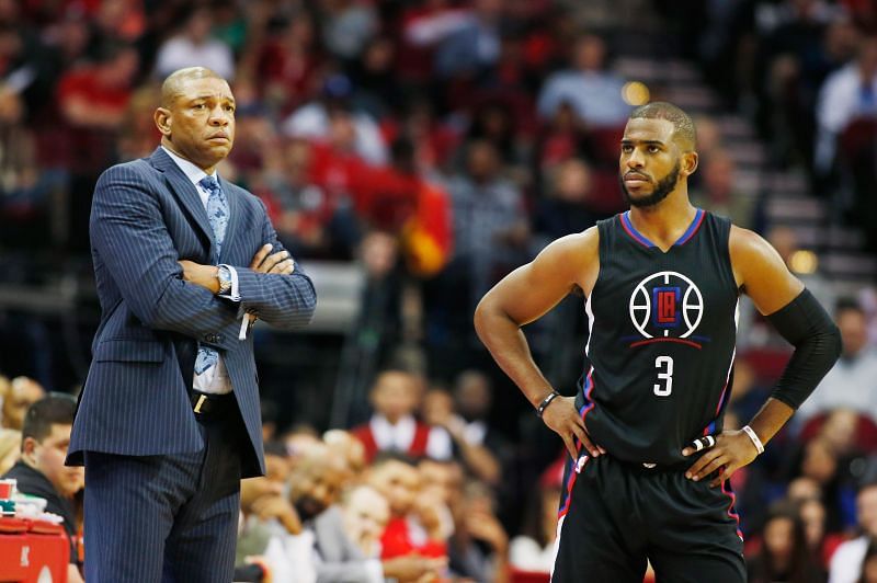 Chris Paul with former coach Doc Rivers