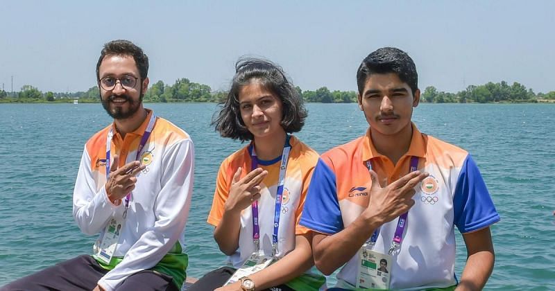 Tokyo Olympics bound shooters Abhishek Verma, Manu Bhaker, and Saurabh Chaudhary (Source: scroll.in)