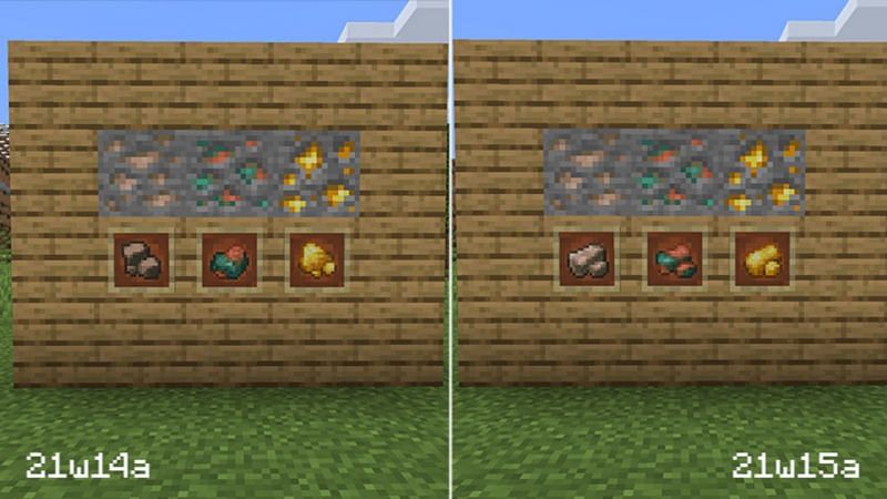 Compact forms of raw and refined underground materials have been reordered (Image via Minecraft.net)