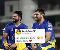 "Jai-Veeru are back!"- Fans ecstatic to see MS Dhoni, Suresh Raina in CSK yellow