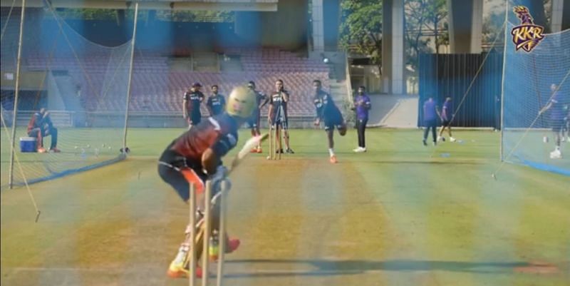 Screengrab from KKR&#039;s training session. Credits: @KKRiders Twitter