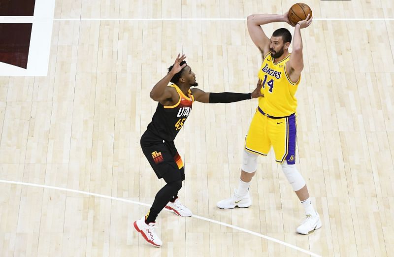 Marc Gasol (#14) of the LA Lakers in action