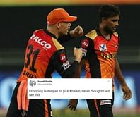 "SRH has officially lost brain!"- Fans confused as David Warner drops T Natarajan against MI