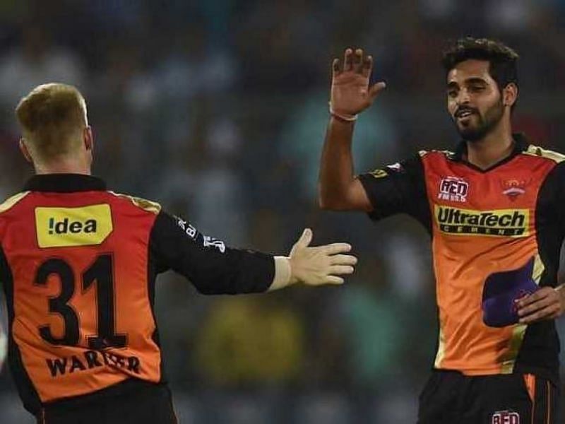 David Warner and Bhuvneshwar Kumar - the two stars in SRH&#039;s title win in 2016 (Photo: AFP)