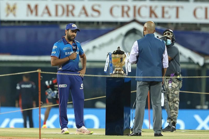 Rohit Sharma at the toss