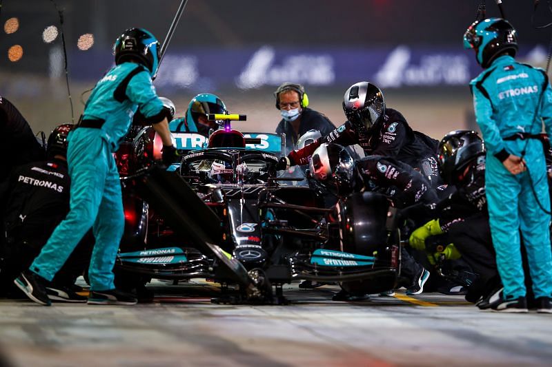 Mercedes narrowly won the 2021 season-opener in Bahrain. (Photo by Mark Thompson/Getty Images)