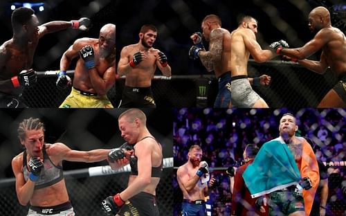 Adesanya/Silva, Khabib/Poirier, Jones/Reyes, Jedrzejczyk/Namajunas, McGregor/Cerrone