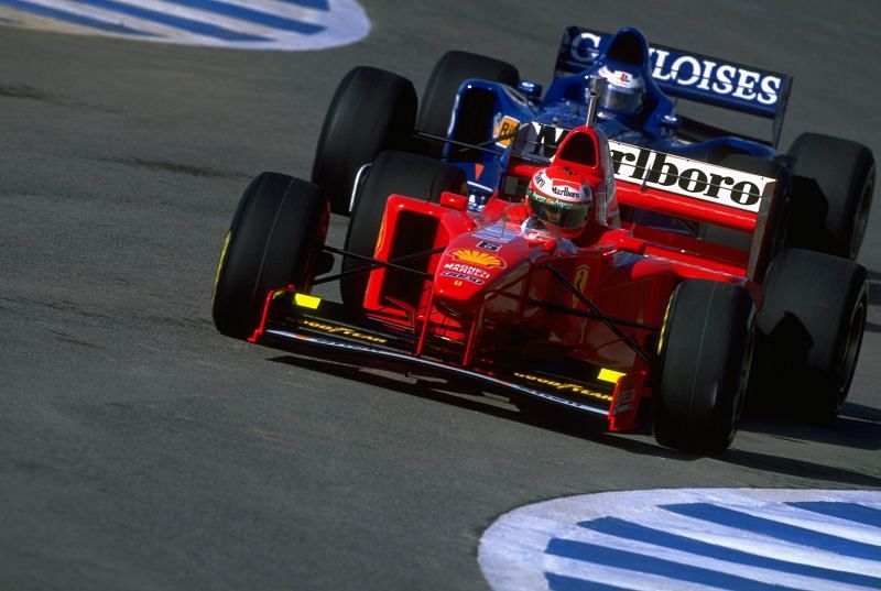 Ferrari and Williams were literally inseparable in Jerez. Mandatory Credit: Mark Thompson /Allsport.