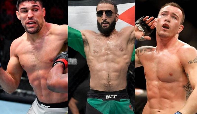 Vicente Luque (left); Belal Muhammad (center); Colby Covington (right)