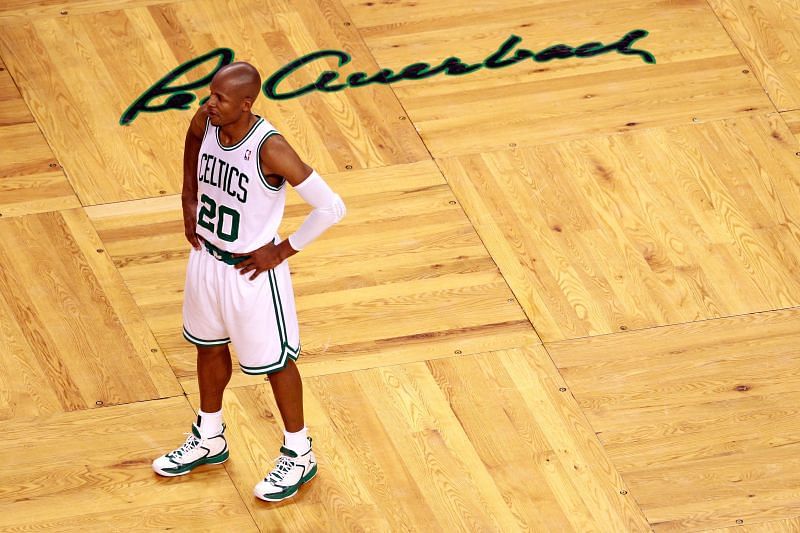 Ray Allen #20 of the Boston Celtics