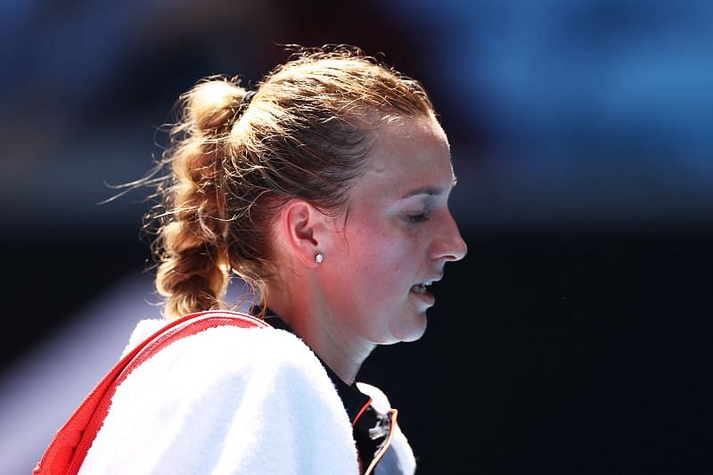 Petra Kvitova looked slightly unsettled playing on the green clay for just the second time in her career.