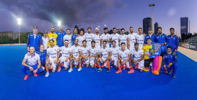 India players and support staff after their successful Argentina tour. (Source: HI)