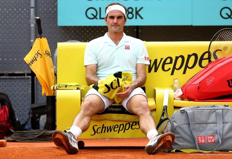 Roger Federer at the Mutua Madrid Open in 2019