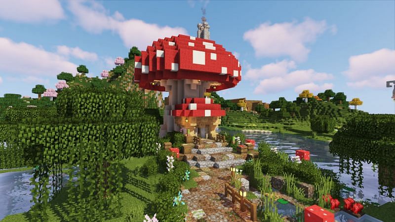 Cute Minecraft mushroom house (Image via Reddit)