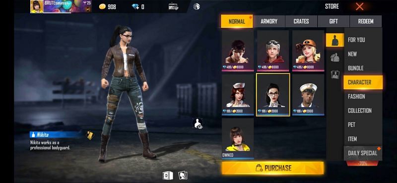 Nikita in Free Fire