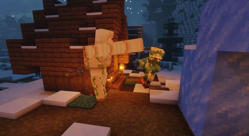 Shown: A Zombie Villager being slain by an Iron Golem (Image via Minecraft)