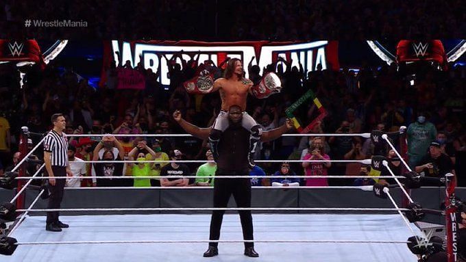 AJ Styles and Omos picked an epic victory at WrestleMania 37