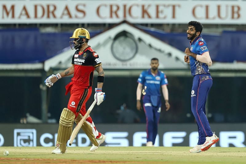 Can Bumrah(R) dent KKR's batting order? (Image Courtesy: IPLT20.com)