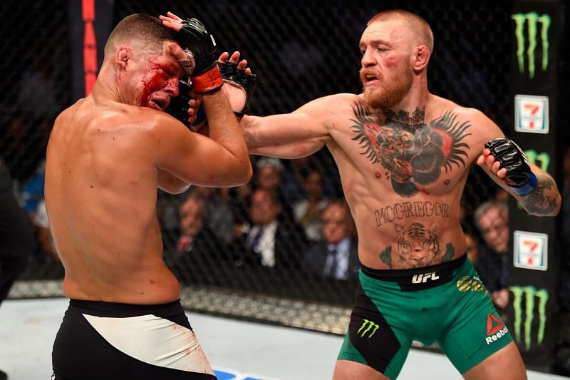 Nate Diaz and Conor McGregor at UFC 203