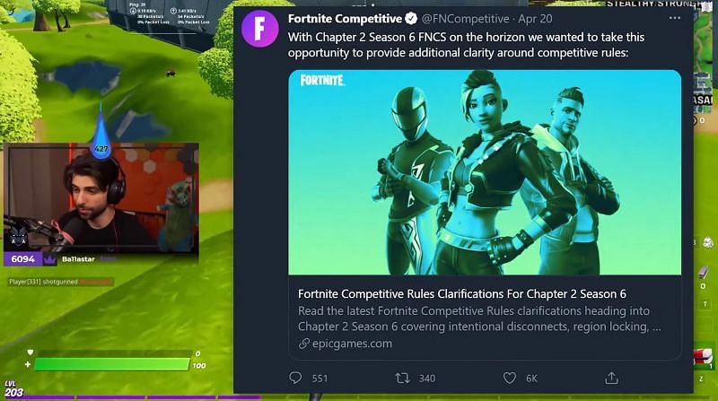 SypherPK&#039;s views on double movement in Fortnite (Image via SypherPK and Epic Games)