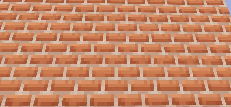 Shown: A wall of bricks (Image via Minecraft)