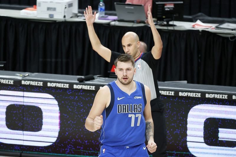 Luka Doncic #77 of the Dallas Mavericks.