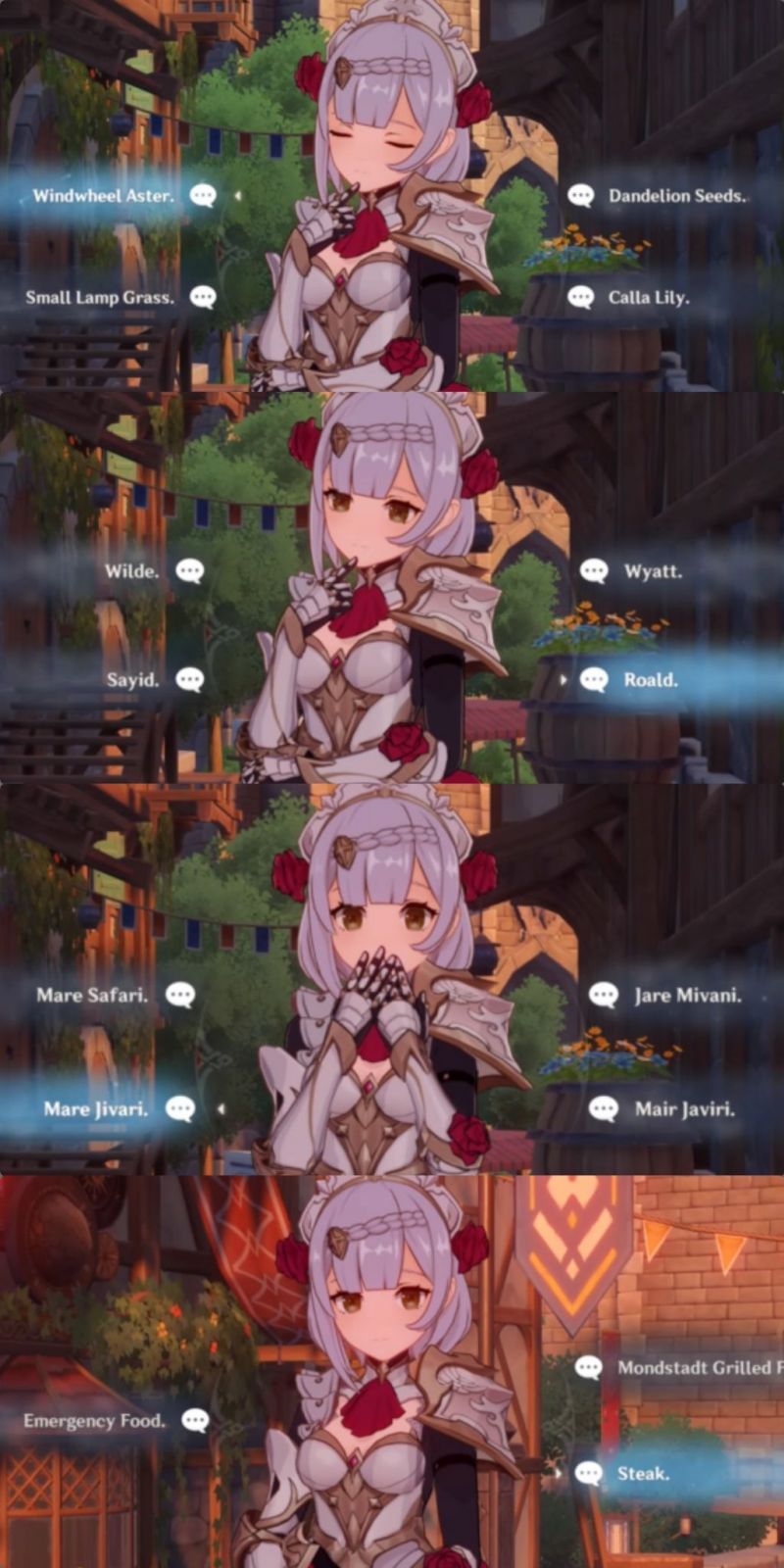 Genshin Impact Noelle hangout guide (part 2) How to get all the