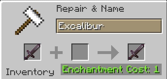 Shown: A player attempting to rename their Netherite Sword at an Anvil (Image via Minecraft)