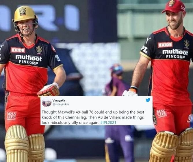 "Dhote Jao, Dhote Jao!"- RCB fans erupt as Maxwell, AB de Villiers tear KKR apart