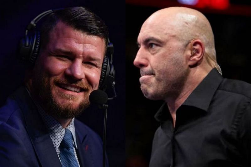 Michael Bisping [L] recently reacted to Joe Rogan&#039;s [R] critics.