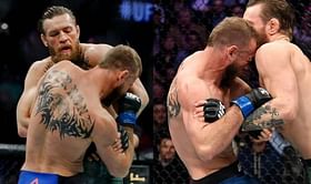 Conor McGregor hints that he's about to unload shoulder strikes on Dustin Poirier at UFC 264