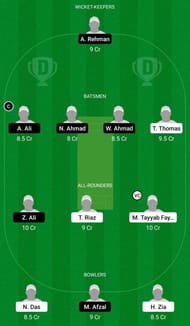 Dream11 Team for Pak Lions Ghedi vs Janjua Brescia - ECS T10 Brescia 2021.