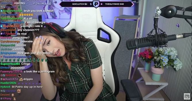Pokimane tries on “school-girl” outfit on live stream, gets roasted immediately
