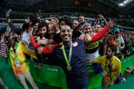 Gold medalist Carmelo Anthony of the United States