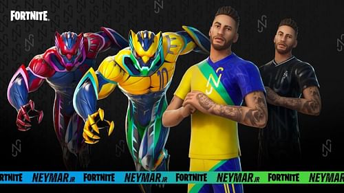 Neymar Jr in Fortnite - all cosmetic versions (Image via Epic Games)