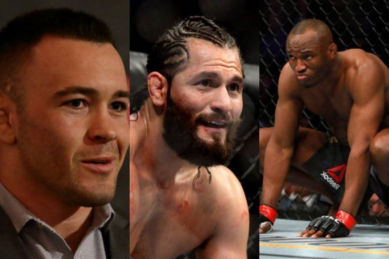 Colby Covington (left); Jorge Masvidal (center); Kamaru Usman (right).