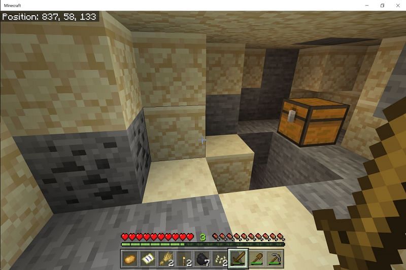 Underground Minecraft treasure chest (Image via Reddit)