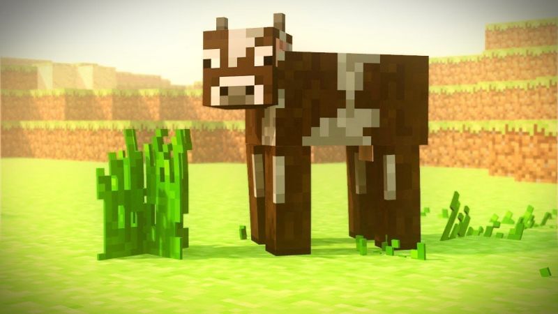 Cow on a farm (Image via planetminecraft)