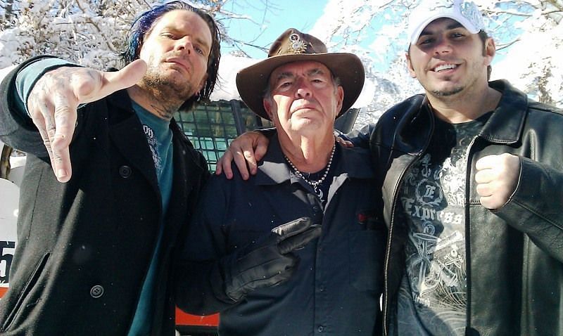 Matt Hardy and Jeff Hardy with their father