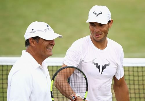 Toni (L) with his nephew Rafael Nadal