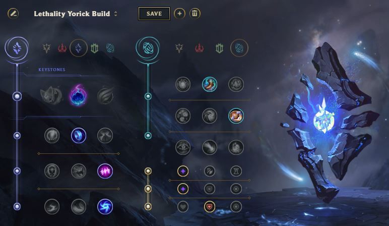 Lethality Yorick Runes (Image via Riot Games - League of Legends)